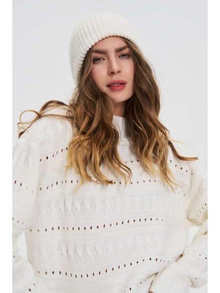 Moodo Șapcă cu amestec de lână albă Moodo