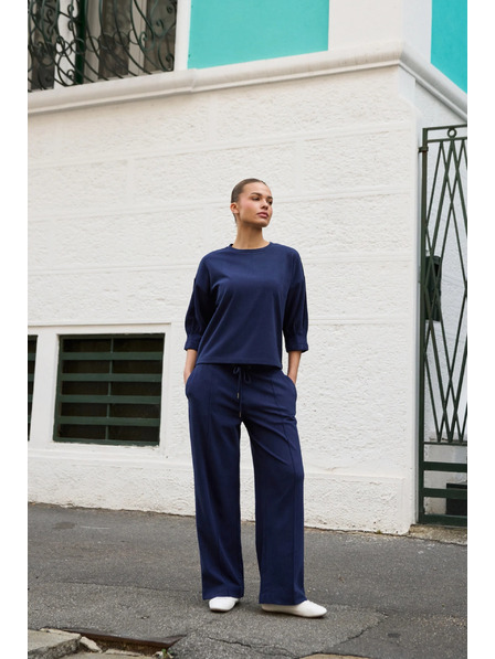 Moodo Pantaloni de trening albastru închis Moodo