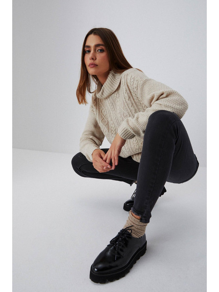 Moodo Blugi skinny cu talie medie cu tiv desfăcut grafit Moodo