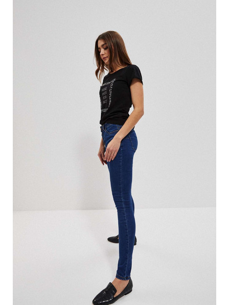 Moodo Blugi push-up cu nasturi albastru închis Moodo