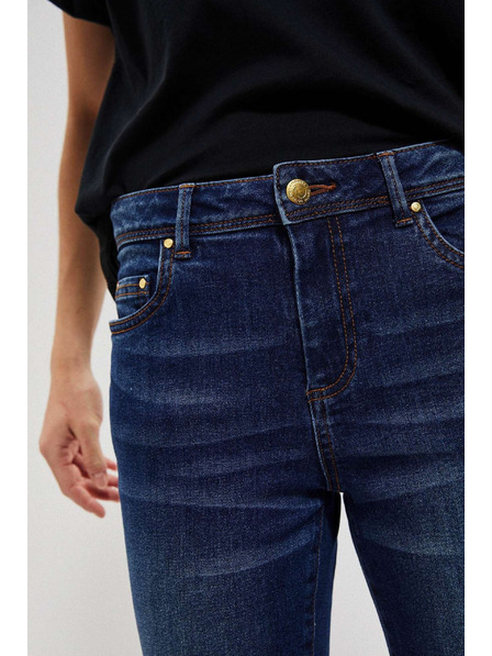 Moodo Blugi push-up cu talie medie albastru închis Moodo