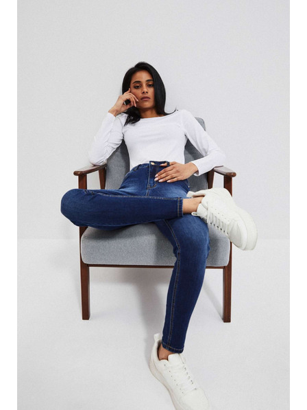 Moodo Blugi push-up bleumarin cu uzuri pe coapse Moodo