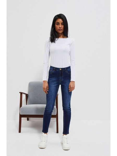 Moodo Blugi push-up bleumarin cu uzuri pe coapse Moodo