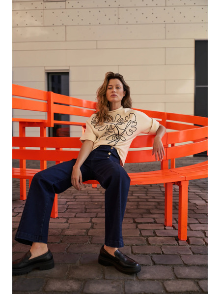 Moodo Blugi bleumarin wide leg Moodo