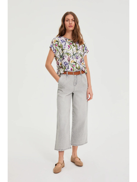 Moodo Blugi cu picior larg gri Moodo