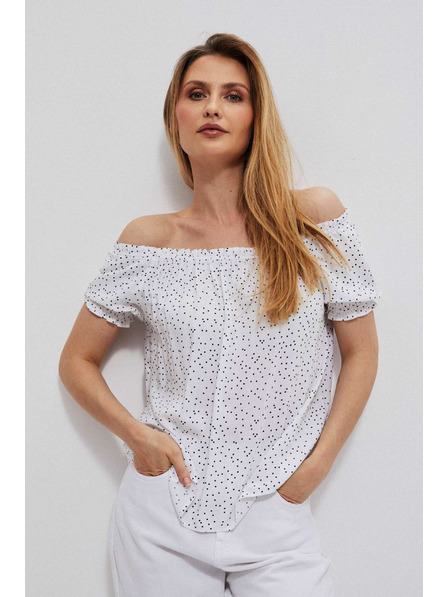 Moodo Bluză albă în stil spaniol Moodo