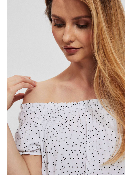 Moodo Bluză albă în stil spaniol Moodo