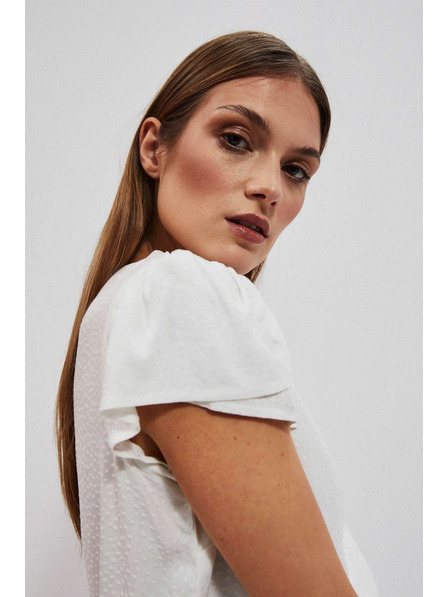 Moodo Bluză sidefată cu mâneci decorative Moodo