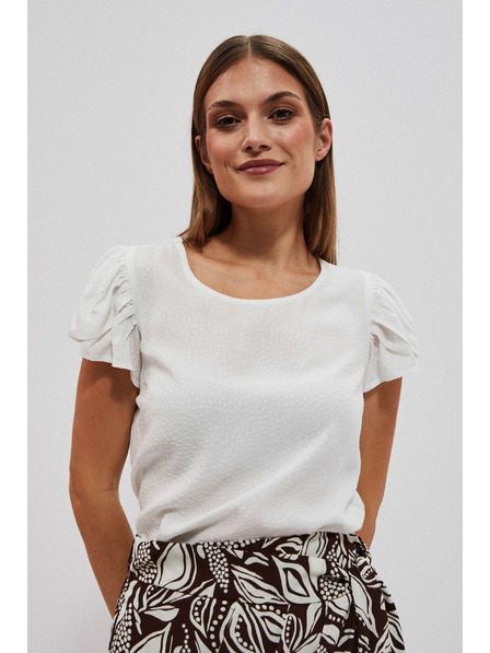 Moodo Bluză sidefată cu mâneci decorative Moodo