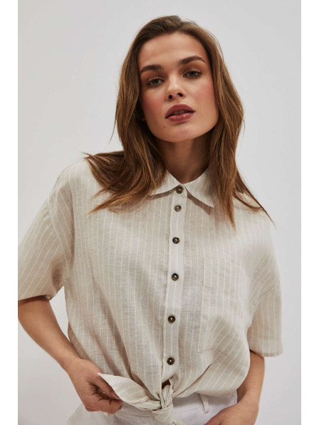 Moodo Cămașă din in cu legătură Moodo