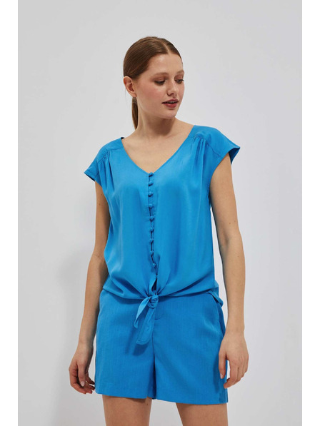 Moodo Tricou cămașă azure cu legătură Moodo