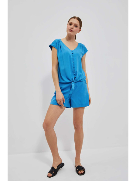 Moodo Tricou cămașă azure cu legătură Moodo