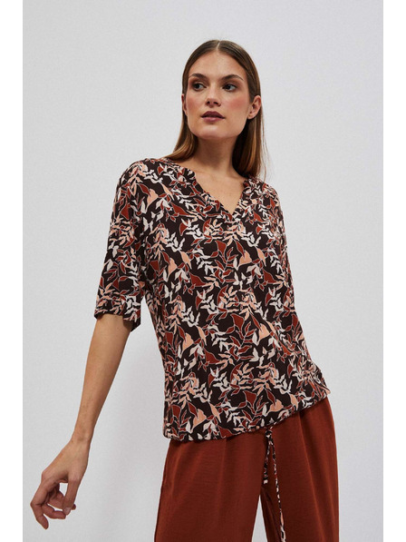 Moodo Bluză maro închisă cu legătură Moodo