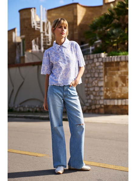 Moodo Bluză din bumbac albă Moodo