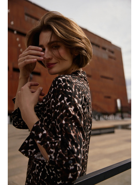 Moodo Cămașă maro din viscoză Moodo