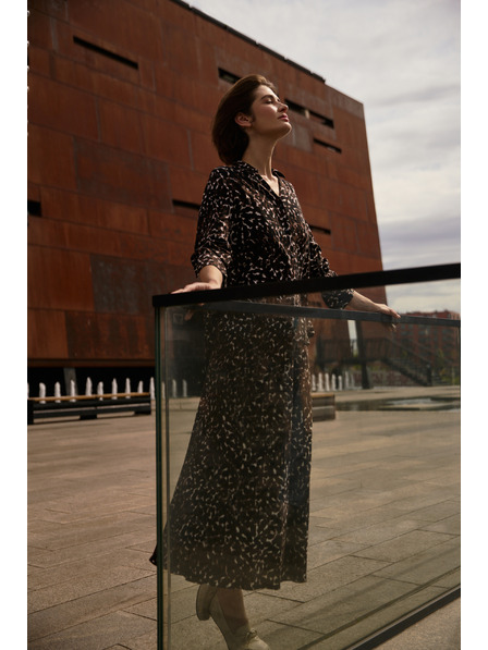 Moodo Cămașă maro din viscoză Moodo