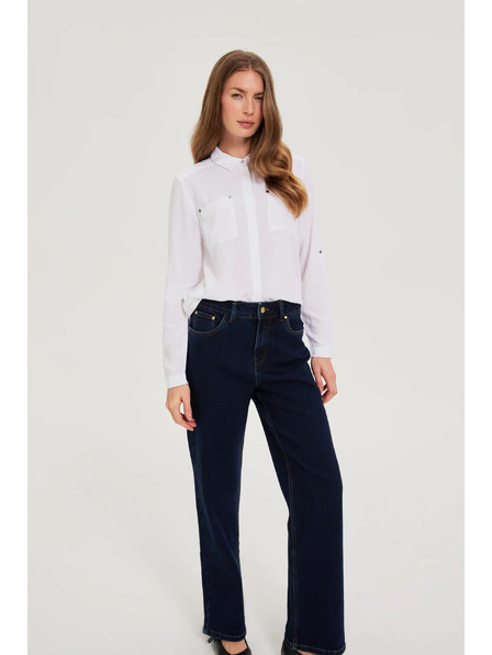 Moodo Cămașă albă din viscoză Moodo