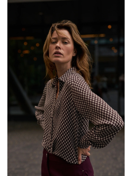 Moodo Cămașă cu model bordó Moodo