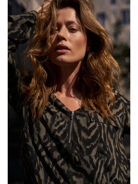 Moodo Cămașă din viscoză măslie Moodo