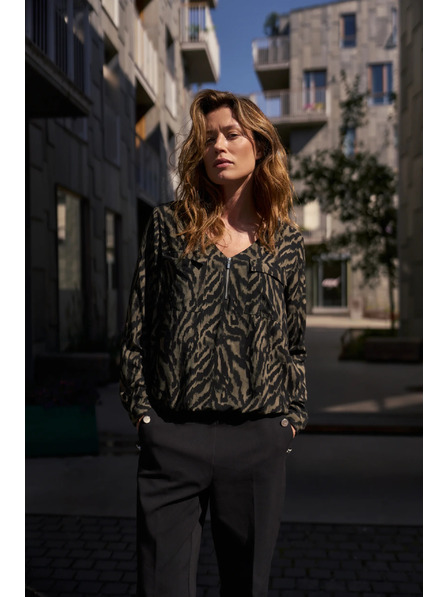 Moodo Cămașă din viscoză măslie Moodo