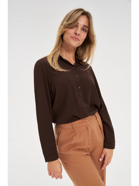 Moodo Cămașă maro din viscoză Moodo
