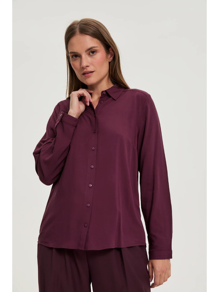 Moodo Cămașă din viscoză vișinie Moodo