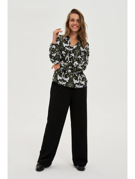 Moodo Cămașă din viscoză verde măslie închisă Moodo