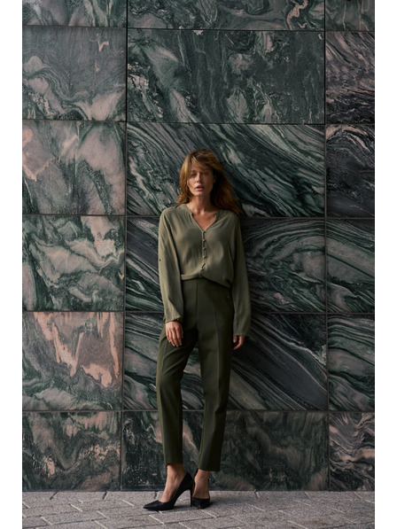 Moodo Cămașă din viscoză măslie Moodo