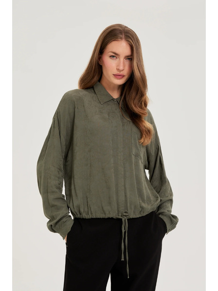 Moodo Cămașă din viscoză măslie Moodo
