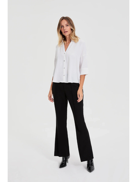 Moodo Cămașă albă cu mânecă scurtă Moodo