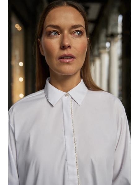 Moodo Cămașă albă decorată cu mărgele Moodo