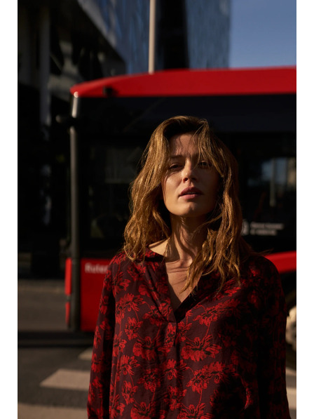 Moodo Cămașă florală bordo Moodo