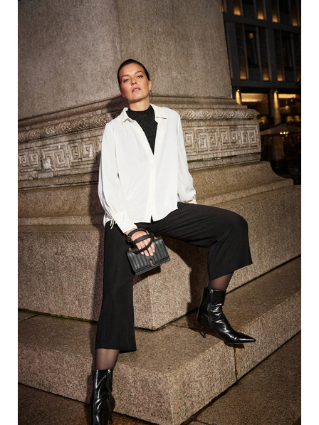 Moodo Cămașă albă cu mărgele pe mânecă Moodo