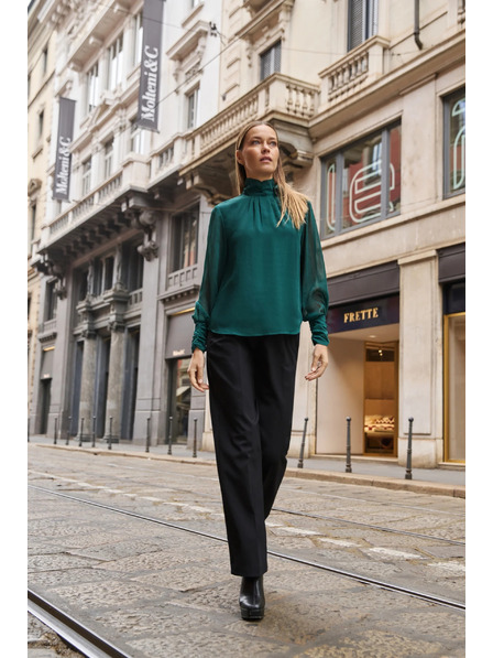 Moodo Cămașă verde cu floare Moodo