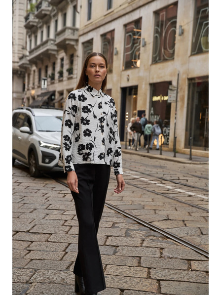 Moodo Cămașă din viscoză cu model floral, albă Moodo