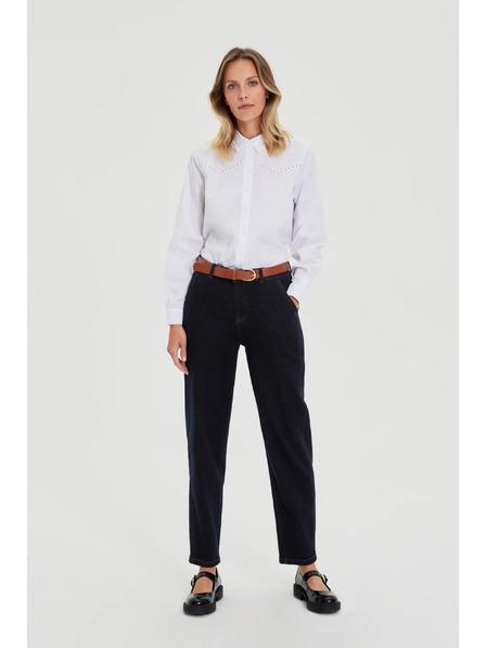 Moodo Cămașă uni albă Moodo