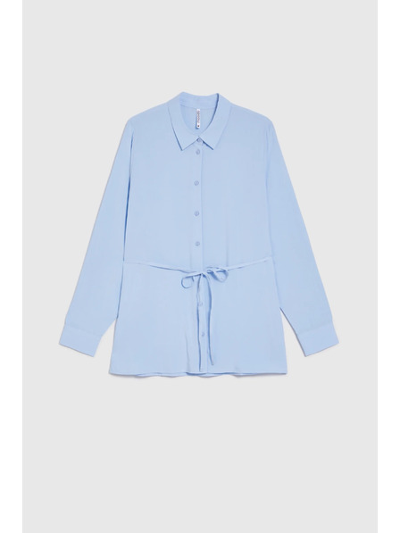 Moodo Bluză albastru deschis cu legare Moodo