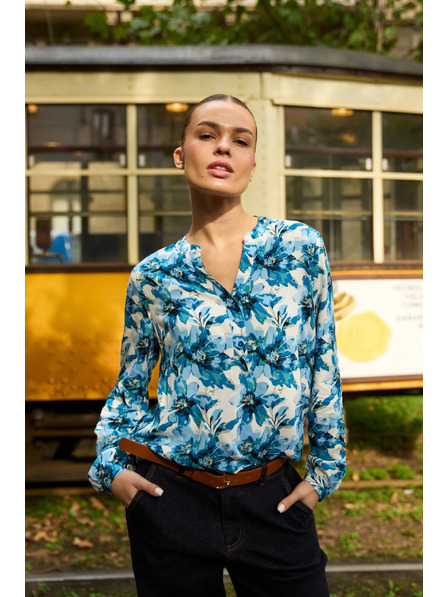 Moodo Cămașă cu model albastră Moodo