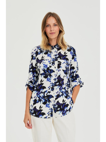 Moodo Cămașă albă cu flori Moodo