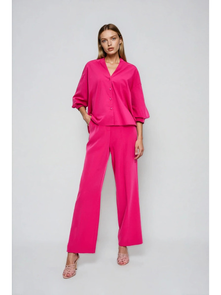 Moodo Cămașă fucsia cu mâneci bufante Moodo