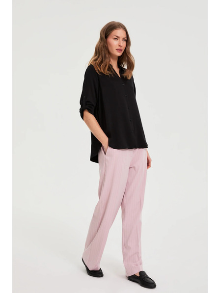 Moodo Cămașă neagră din viscoză Moodo