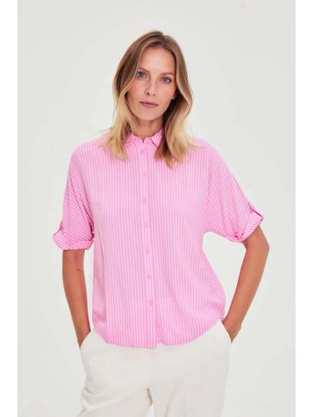 Moodo Cămașă în dungi roz Moodo