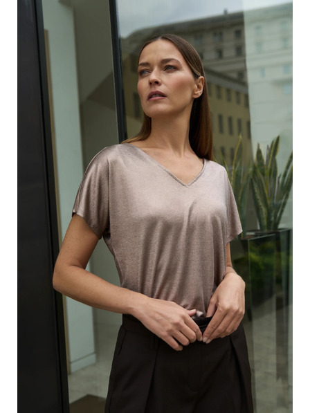 Moodo Bluză din material sclipitor, roz Moodo