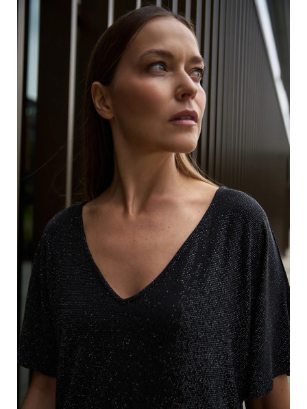 Moodo Bluză purtabilă în două moduri, neagră Moodo