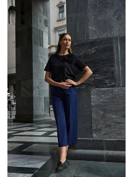 Moodo Tricou din bumbac cu aplicație, negru Moodo