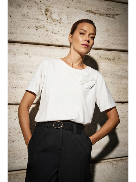 Moodo Tricou alb cu model floral Moodo