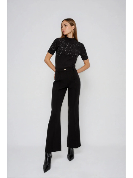 Moodo Tricou negru cu mânecă scurtă Moodo