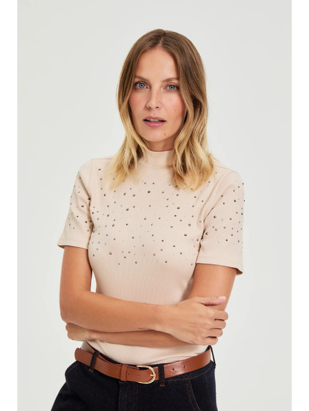 Moodo Bluză bej cu buzunare Moodo