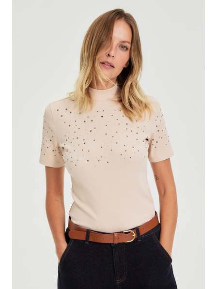 Moodo Bluză bej cu buzunare Moodo