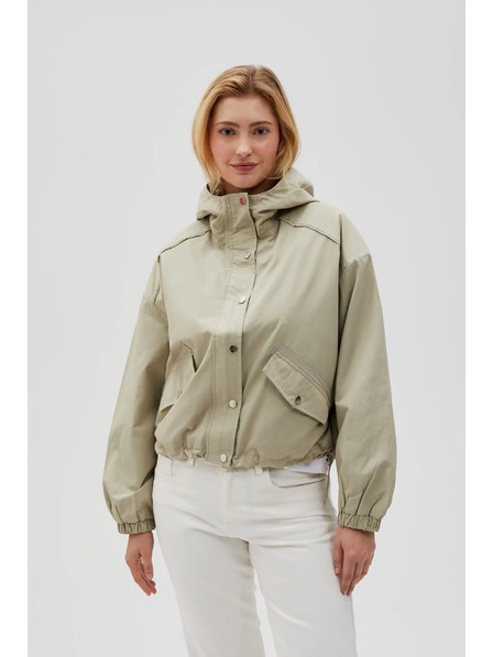 Moodo Jachetă scurtă cu glugă măslie Moodo